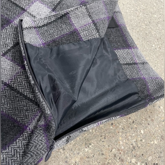 Vintage 35th & 10th Brand wool blend purple/black/gray Plaid Patterned Skirt - Picture 11 of 14
